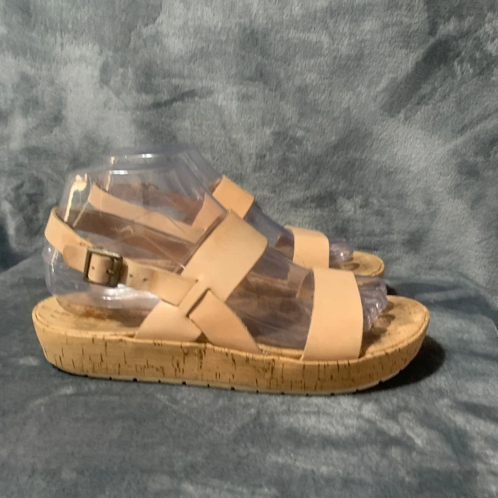 Korks Kork-Ease Pink Leather Cork Platform Wedge Sandals Q32206 CBTB16 Mens 6.5M